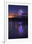 USA, California, Santa Monica. Ferris wheel and Santa Monica Pier at sunset.-Jaynes Gallery-Framed Photographic Print