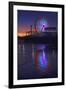 USA, California, Santa Monica. Ferris wheel and Santa Monica Pier at sunset.-Jaynes Gallery-Framed Photographic Print