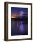 USA, California, Santa Monica. Ferris wheel and Santa Monica Pier at sunset.-Jaynes Gallery-Framed Photographic Print