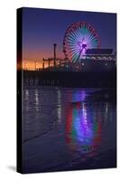 USA, California, Santa Monica. Ferris wheel and Santa Monica Pier at sunset.-Jaynes Gallery-Stretched Canvas