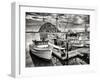 USA, California, Sepia-Tinted Fishing Boats Docked in Morro Bay at Dawn-Ann Collins-Framed Photographic Print