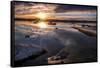 Usa, California, Sierra Nevada, Mono Lake. The sun rises over the east shore of Mono Lake.-Betty Sederquist-Framed Stretched Canvas