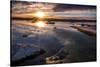 Usa, California, Sierra Nevada, Mono Lake. The sun rises over the east shore of Mono Lake.-Betty Sederquist-Stretched Canvas