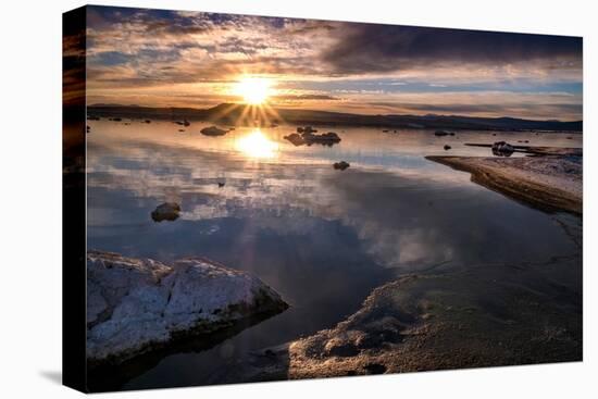 Usa, California, Sierra Nevada, Mono Lake. The sun rises over the east shore of Mono Lake.-Betty Sederquist-Stretched Canvas