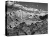 USA, California, Sierra Nevada Mountains. Moon Above Mt Whitney-Dennis Flaherty-Stretched Canvas
