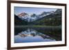 USA, California, Sierra Nevada Range. Reflections in Heart Lake.-Jaynes Gallery-Framed Premium Photographic Print