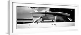Usa, California, Surf Board on Roof of Car-null-Framed Photographic Print
