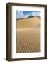 USA, California. Windblown sand dunes and clouds-Judith Zimmerman-Framed Photographic Print