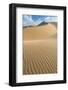 USA, California. Windblown sand dunes and clouds-Judith Zimmerman-Framed Photographic Print
