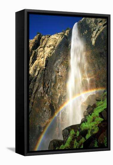 USA, California, Yosemite National Park. Bridalveil Fall Rainbow-Jaynes Gallery-Framed Stretched Canvas