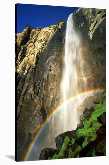 USA, California, Yosemite National Park. Bridalveil Fall Rainbow-Jaynes Gallery-Stretched Canvas