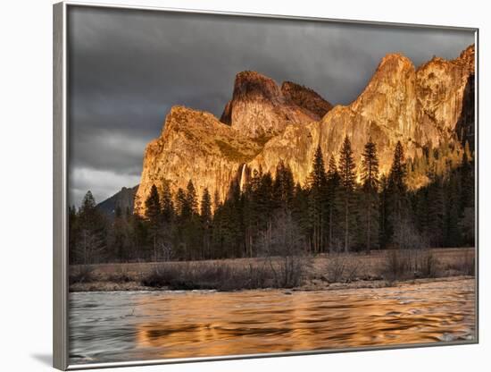 USA, California, Yosemite National Park, Bridalveil Falls at sunset-Ann Collins-Framed Photographic Print