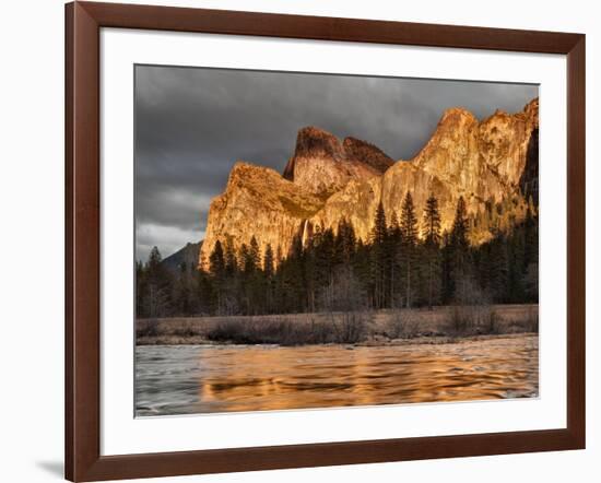 USA, California, Yosemite National Park, Bridalveil Falls at sunset-Ann Collins-Framed Photographic Print