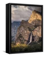 USA, California, Yosemite National Park, Bridalveil Falls at sunset-Ann Collins-Framed Stretched Canvas