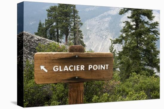 USA, California, Yosemite National Park, Glacier Point Directional Sign-Bernard Friel-Stretched Canvas