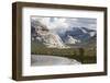 USA, California, Yosemite National Park. Medicott Dome above lake.-Don Paulson-Framed Photographic Print