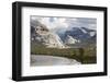 USA, California, Yosemite National Park. Medicott Dome above lake.-Don Paulson-Framed Photographic Print