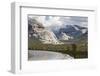 USA, California, Yosemite National Park. Medicott Dome above lake.-Don Paulson-Framed Photographic Print