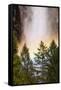 USA, California, Yosemite National Park. Rainbow at base of Yosemite Falls.-Jaynes Gallery-Framed Stretched Canvas