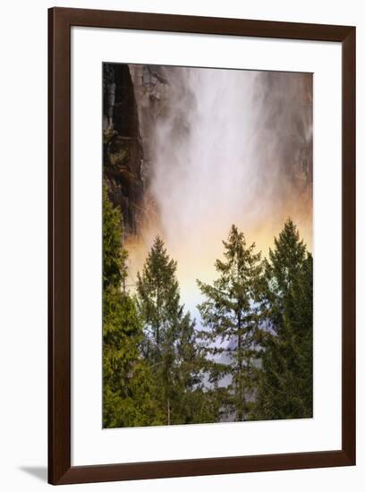 USA, California, Yosemite National Park. Rainbow at base of Yosemite Falls.-Jaynes Gallery-Framed Premium Photographic Print