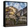 USA, California, Yosemite National Park, Upper and Lower Yosemite Falls at Sunrise-Ann Collins-Framed Stretched Canvas