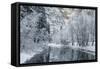 USA, California, Yosemite National Park. Winter Landscape of Merced River-Jaynes Gallery-Framed Stretched Canvas