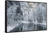 USA, California, Yosemite National Park. Winter Landscape of Merced River-Jaynes Gallery-Framed Stretched Canvas