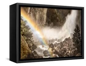 USA, California, Yosemite, Yosemite Falls, rainbow-John Ford-Framed Stretched Canvas