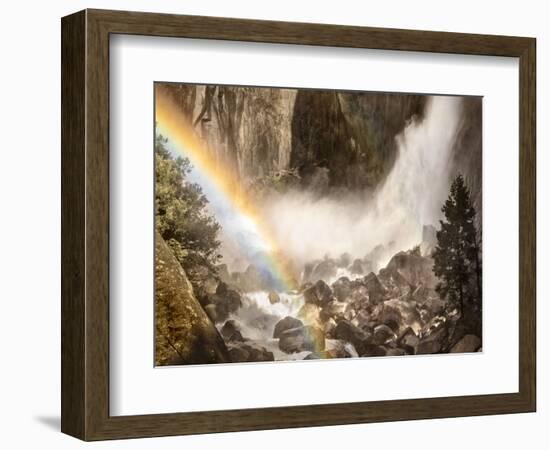 USA, California, Yosemite, Yosemite Falls, rainbow-John Ford-Framed Photographic Print