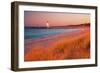 USA Charlevoix Lighthouse and Beach at Sunset-null-Framed Photographic Print