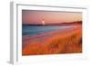 USA Charlevoix Lighthouse and Beach at Sunset-null-Framed Photographic Print