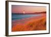 USA Charlevoix Lighthouse and Beach at Sunset-null-Framed Photographic Print