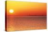 Usa,Chicago,Lake Michigan,Orange Sunset,City Skyline in Distance-Frank Cezus-Stretched Canvas