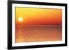 Usa,Chicago,Lake Michigan,Orange Sunset,City Skyline in Distance-Frank Cezus-Framed Photographic Print