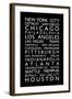 USA Cities Bus Roll-Michael Tompsett-Framed Art Print