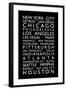 USA Cities Bus Roll-Michael Tompsett-Framed Art Print