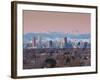 USA, Colorado, Denver, City View and Rocky Mountains from the East-Walter Bibikow-Framed Photographic Print