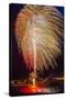 USA, Colorado, Frisco, Dillon Reservoir. Fireworks display on July 4th-Fred Lord-Stretched Canvas