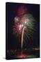 USA, Colorado, Frisco, Dillon Reservoir. Fireworks display on July 4th-Fred Lord-Stretched Canvas