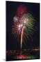 USA, Colorado, Frisco, Dillon Reservoir. Fireworks display on July 4th-Fred Lord-Mounted Photographic Print