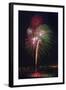 USA, Colorado, Frisco, Dillon Reservoir. Fireworks display on July 4th-Fred Lord-Framed Photographic Print