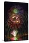 USA, Colorado, Frisco, Dillon Reservoir. Fireworks display on July 4th-Fred Lord-Stretched Canvas