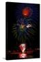 USA, Colorado, Frisco, Dillon Reservoir. Fireworks display on July 4th-Fred Lord-Stretched Canvas