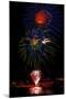 USA, Colorado, Frisco, Dillon Reservoir. Fireworks display on July 4th-Fred Lord-Mounted Premium Photographic Print