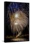 USA, Colorado, Frisco, Dillon Reservoir. Fireworks display on July 4th-Fred Lord-Framed Stretched Canvas