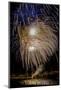 USA, Colorado, Frisco, Dillon Reservoir. Fireworks display on July 4th-Fred Lord-Mounted Photographic Print