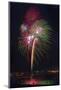 USA, Colorado, Frisco, Dillon Reservoir. Fireworks display on July 4th-Fred Lord-Mounted Photographic Print