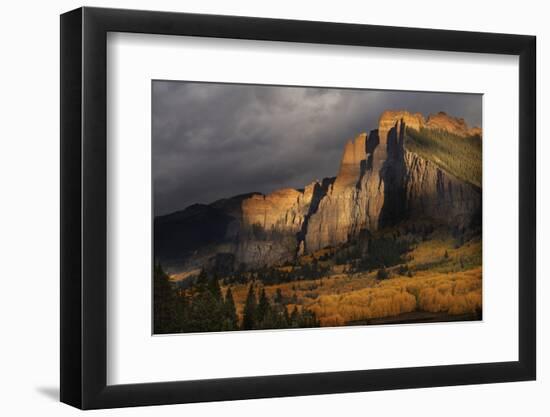 USA, Colorado, Gunnison National Forest. The Castles rock formation on a stormy autumn sunrise.-Jaynes Gallery-Framed Photographic Print