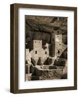 USA, Colorado, Mesa Verde National Park. Cliff Palace Ruin, Tinted Monochrome-Ann Collins-Framed Photographic Print