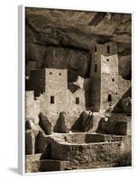 USA, Colorado, Mesa Verde National Park. Cliff Palace Ruin, Tinted Monochrome-Ann Collins-Framed Photographic Print